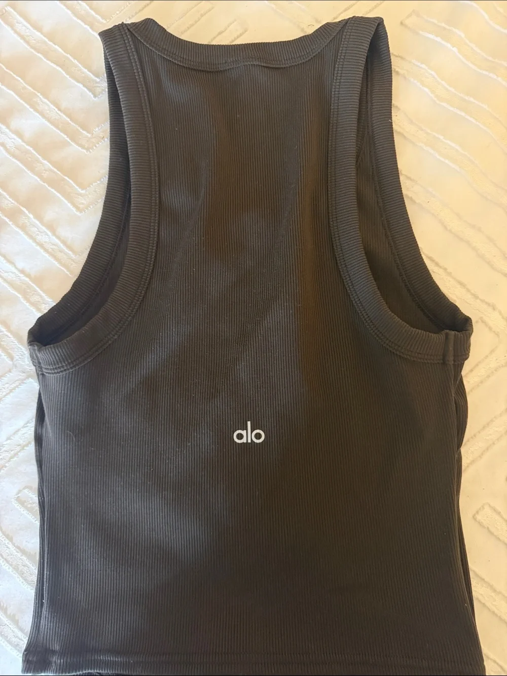 ALO Yoga Black Ribbed Tank Top - Women's Sleeveless Crop